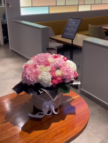 LF 50 Mixed Hydrangea & Rose Basket Arrangement