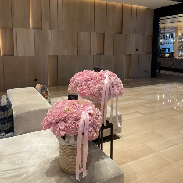 Hydrangea Grace – LF 30 Stem Hydrangea Basket Arrangement