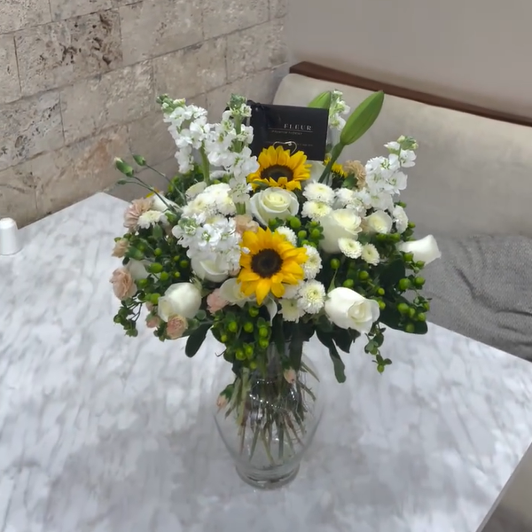 Golden Meadow – LF 80 Stem Mixed Flower Vase Arrangement